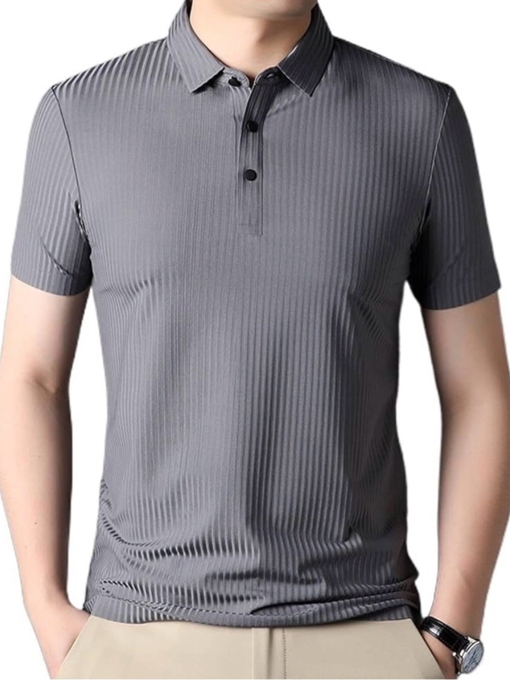 Robert Barakett Gray Short Sleeve Polo Shirt Size L